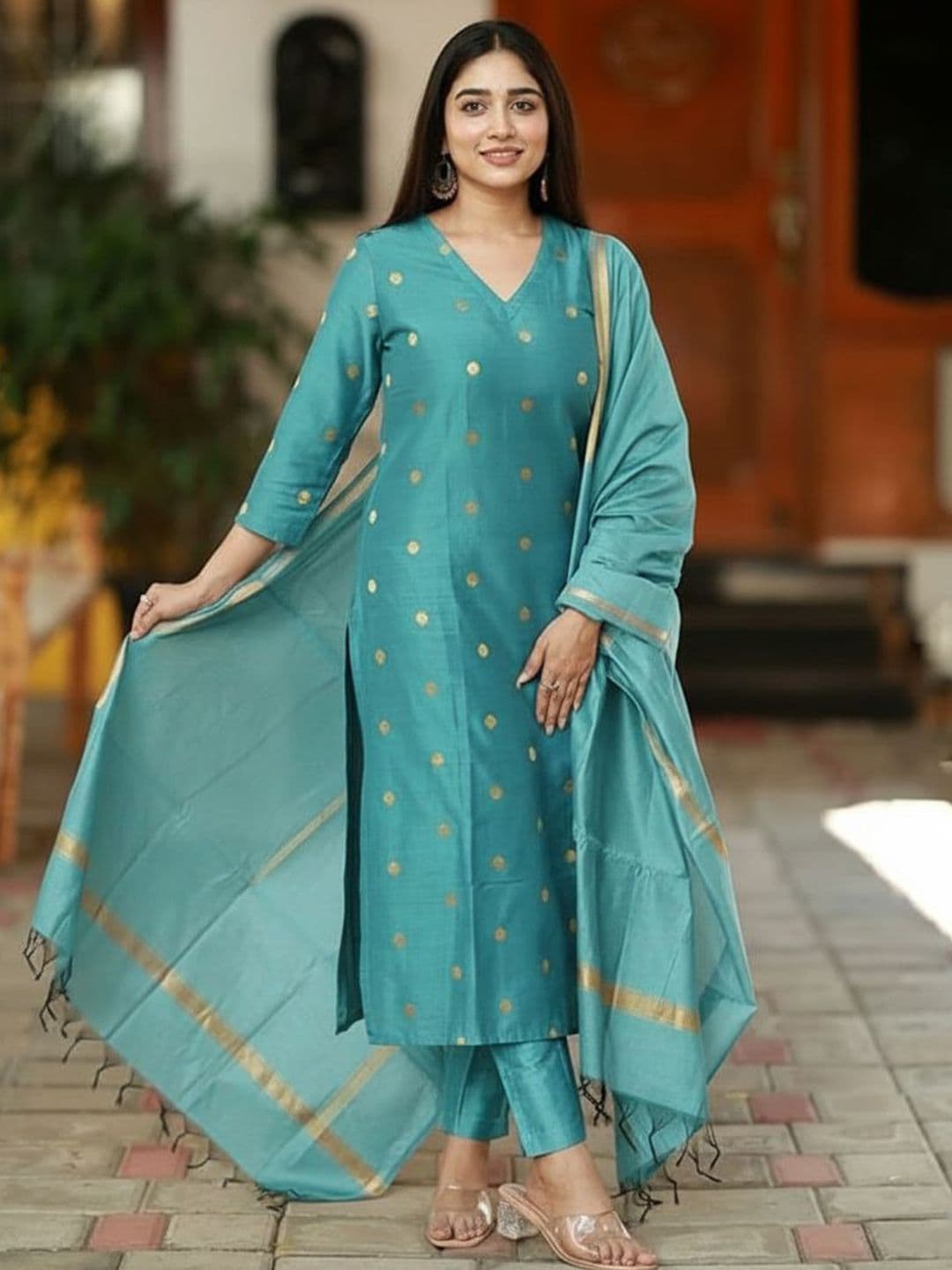 Anouk Rustic Women Ethnic Motifs Printed Regular Kurta with Trousers & With Dupatta - view 1