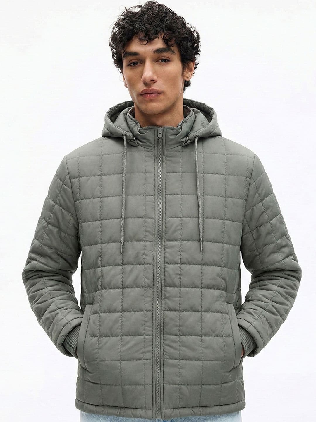HIGHLANDER Men Olive Green Padded Jacket - view 1