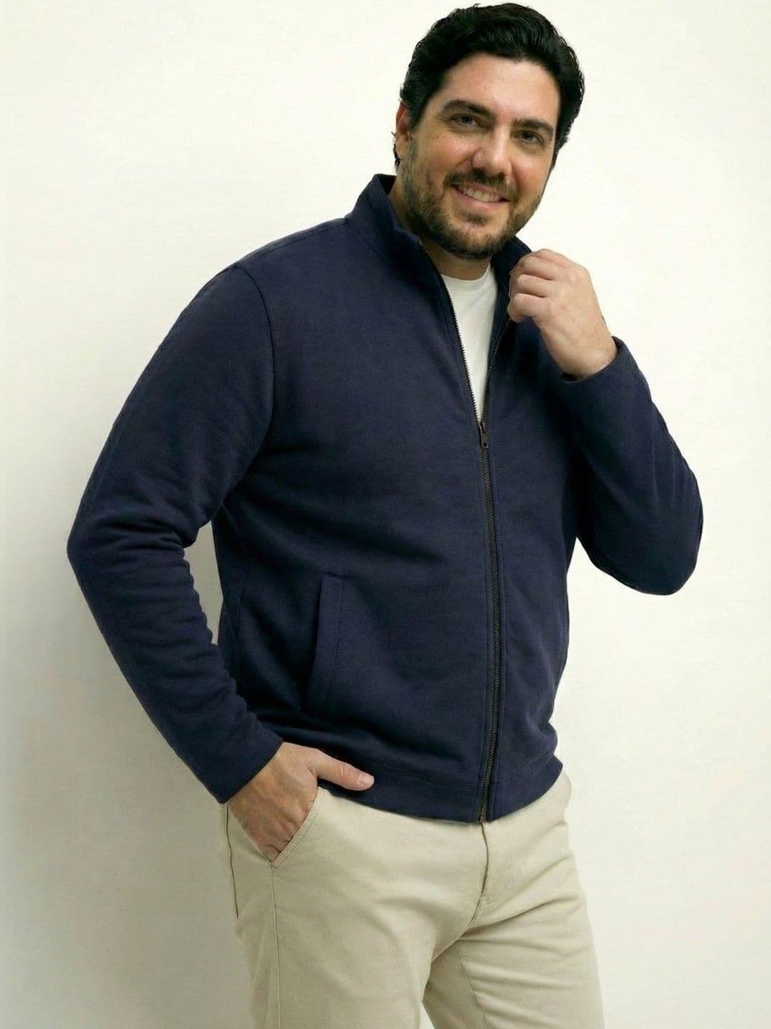UNSTD Men Plus Size Casual Fleece Jacket - view 1