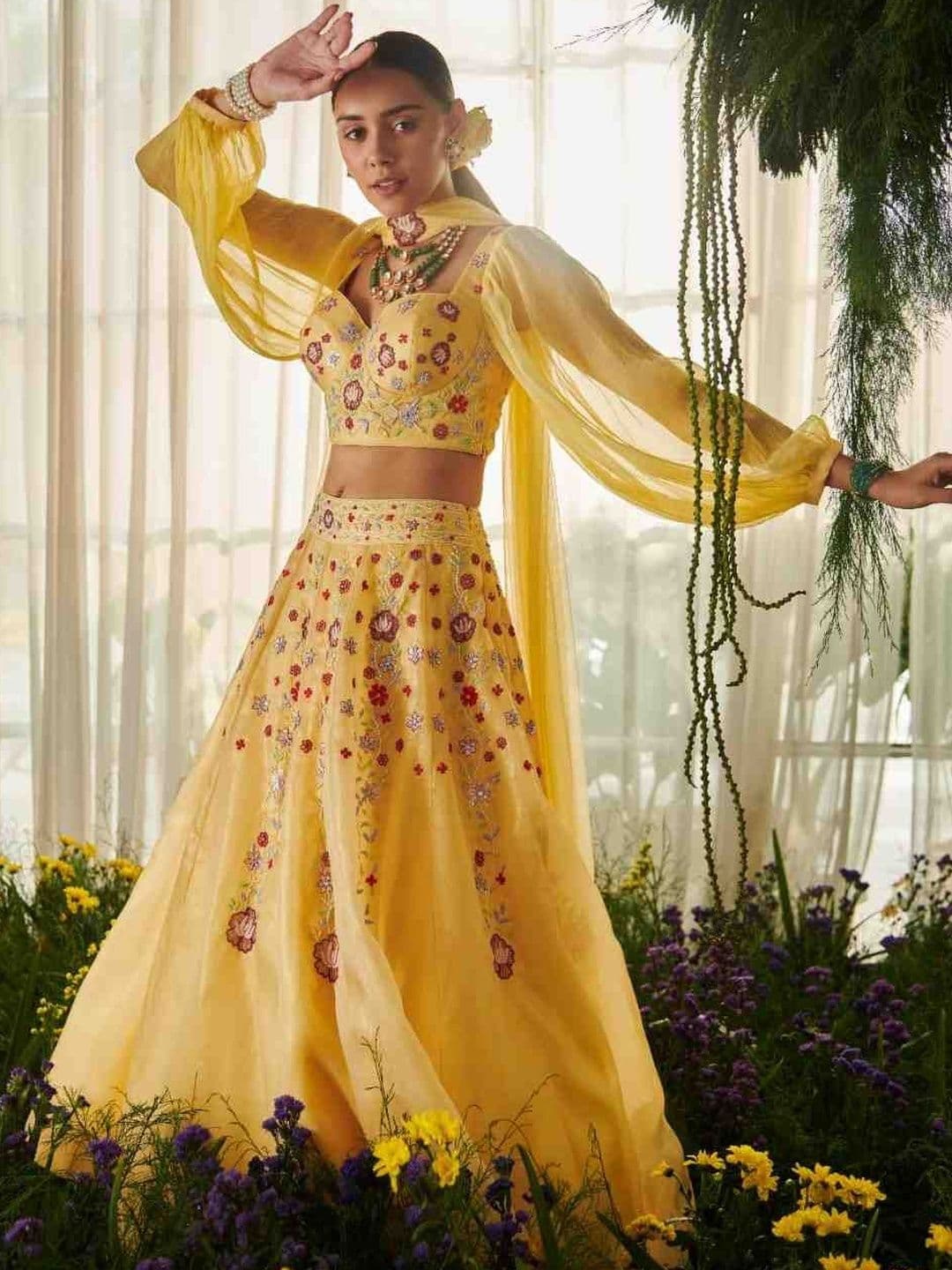 Tilsim by Sagarika Mehrotra Embroidered Thread Work Semi-Stitched Lehenga & Blouse With Dupatta - view 1