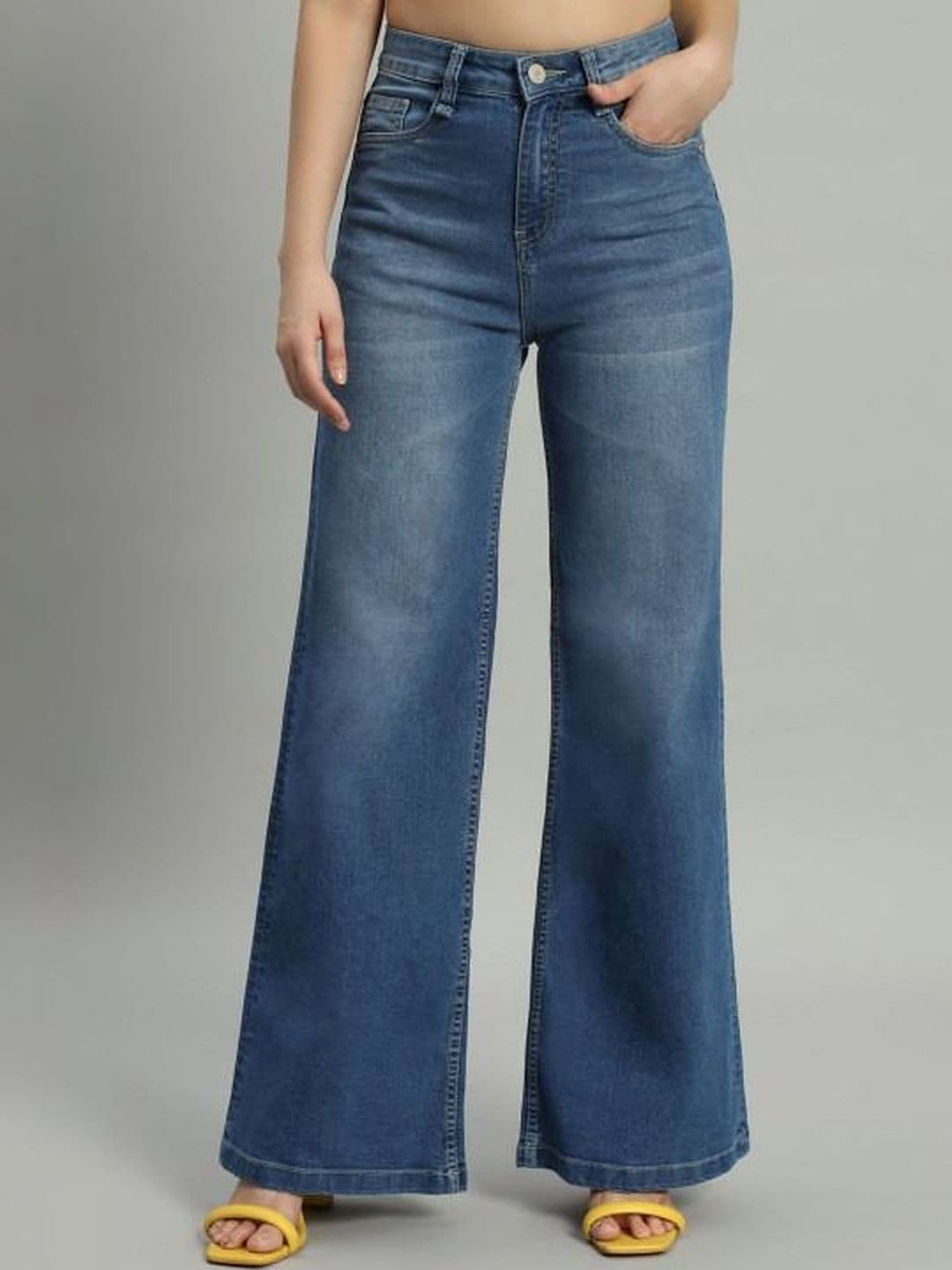 KASHIAN Women Comfort Flared High-Rise Light Fade Stretchable Jeans - view 1