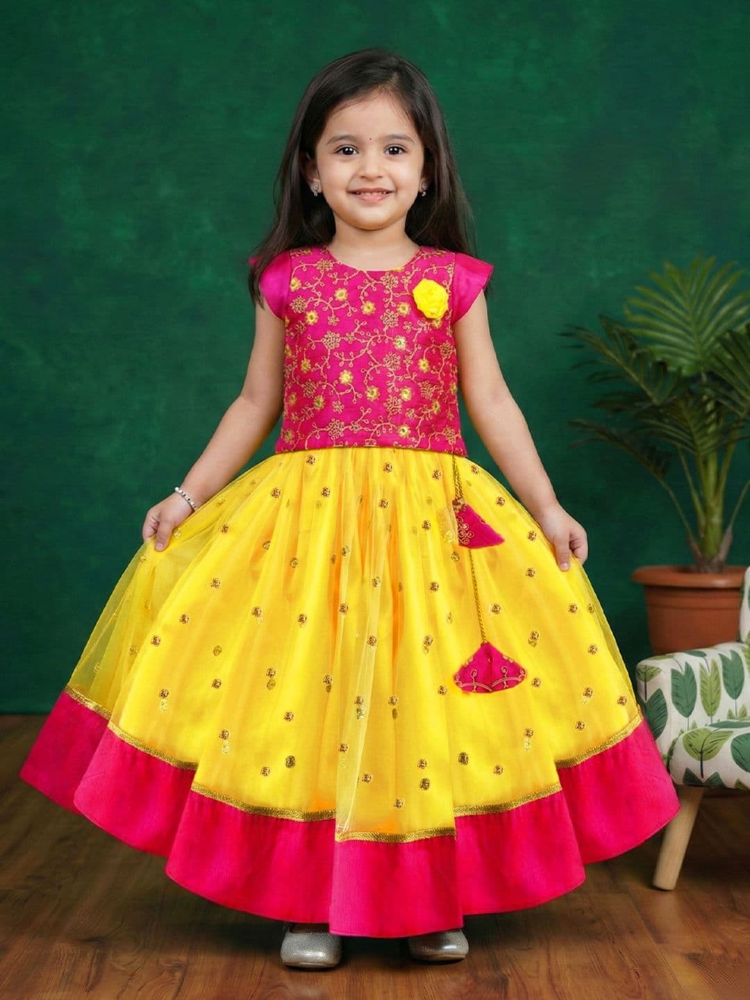 STANWELLS KIDS Girls Embroidered Ready to Wear Lehenga & Blouse - view 1