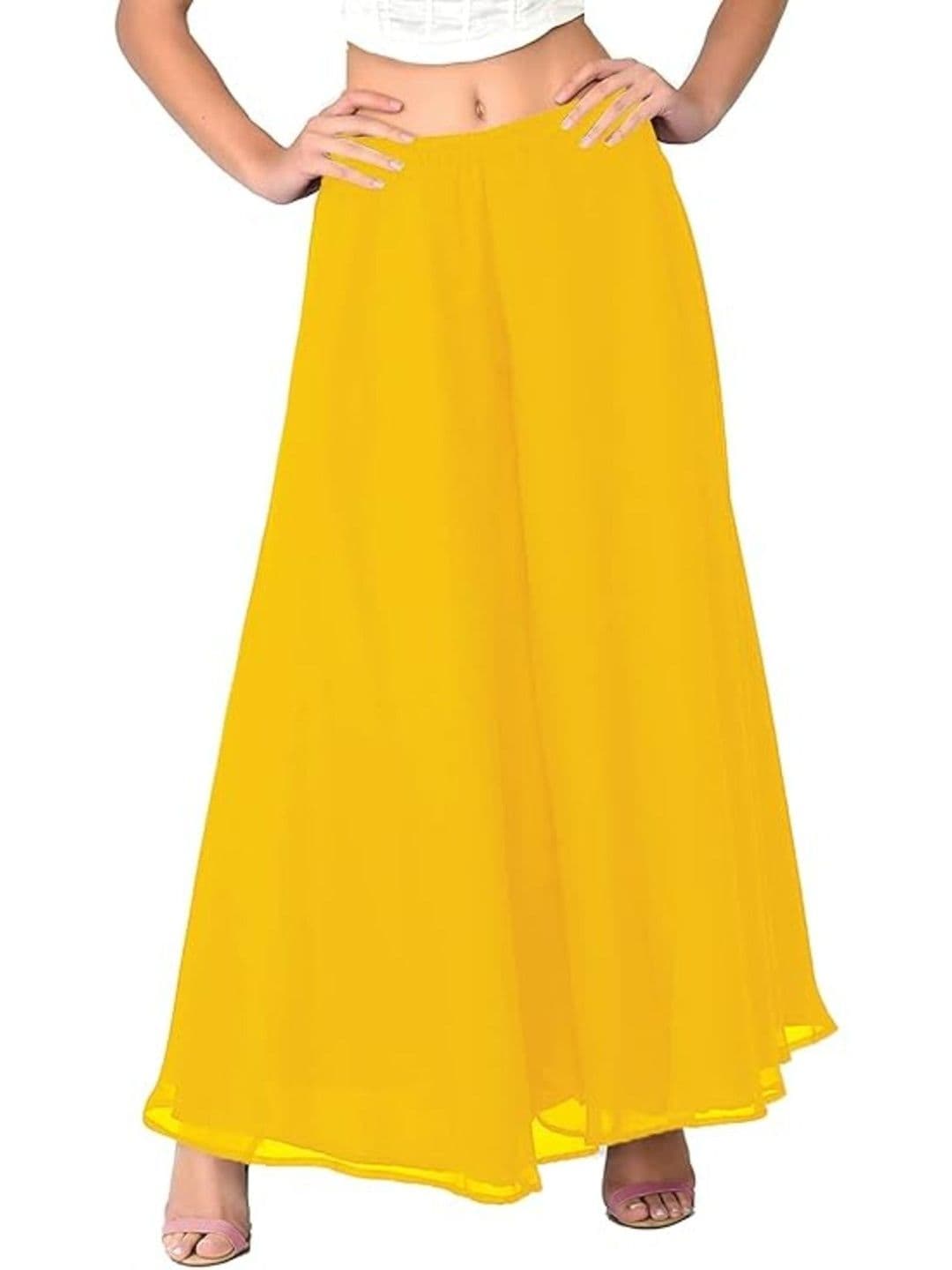 ERUDITE CLUB Women 2 Flared Georgette Ethnic Palazzos - view 1