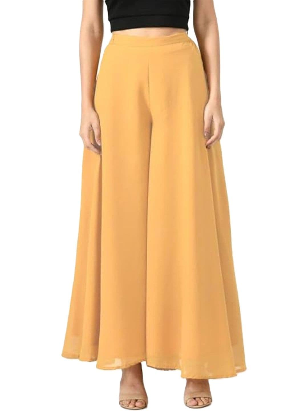 ERUDITE CLUB Women 2 Flared Georgette Ethnic Palazzos - view 1