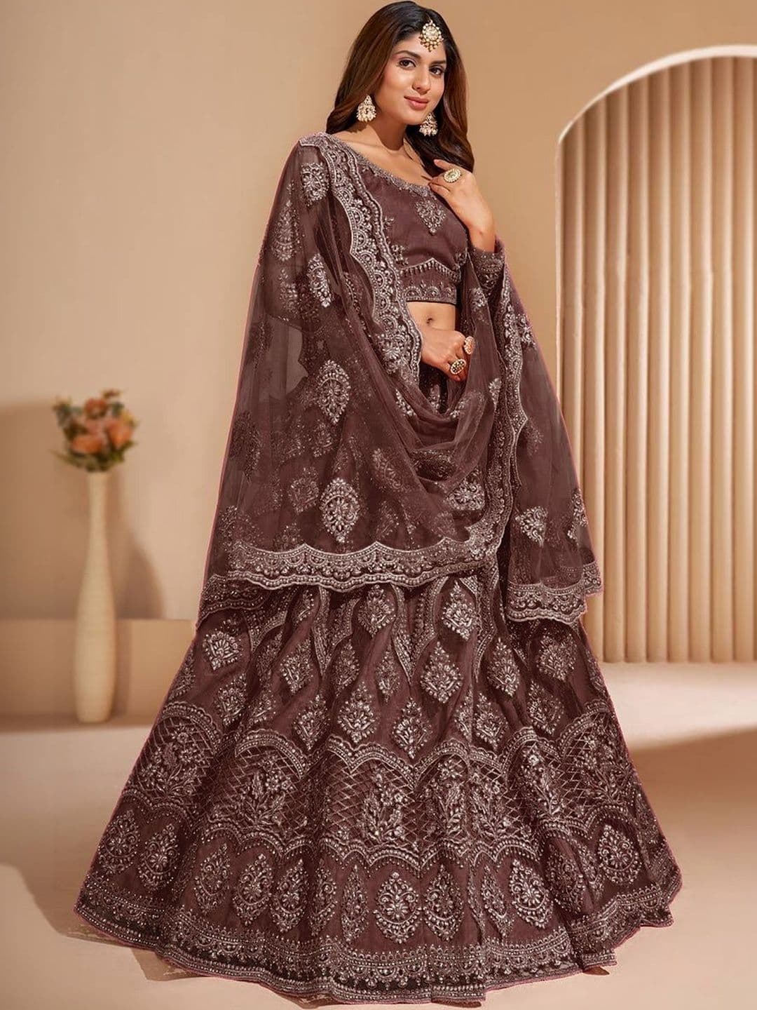 UDBHAV EXPORT Embroidered Semi-Stitched Lehenga & Blouse With Dupatta - view 1