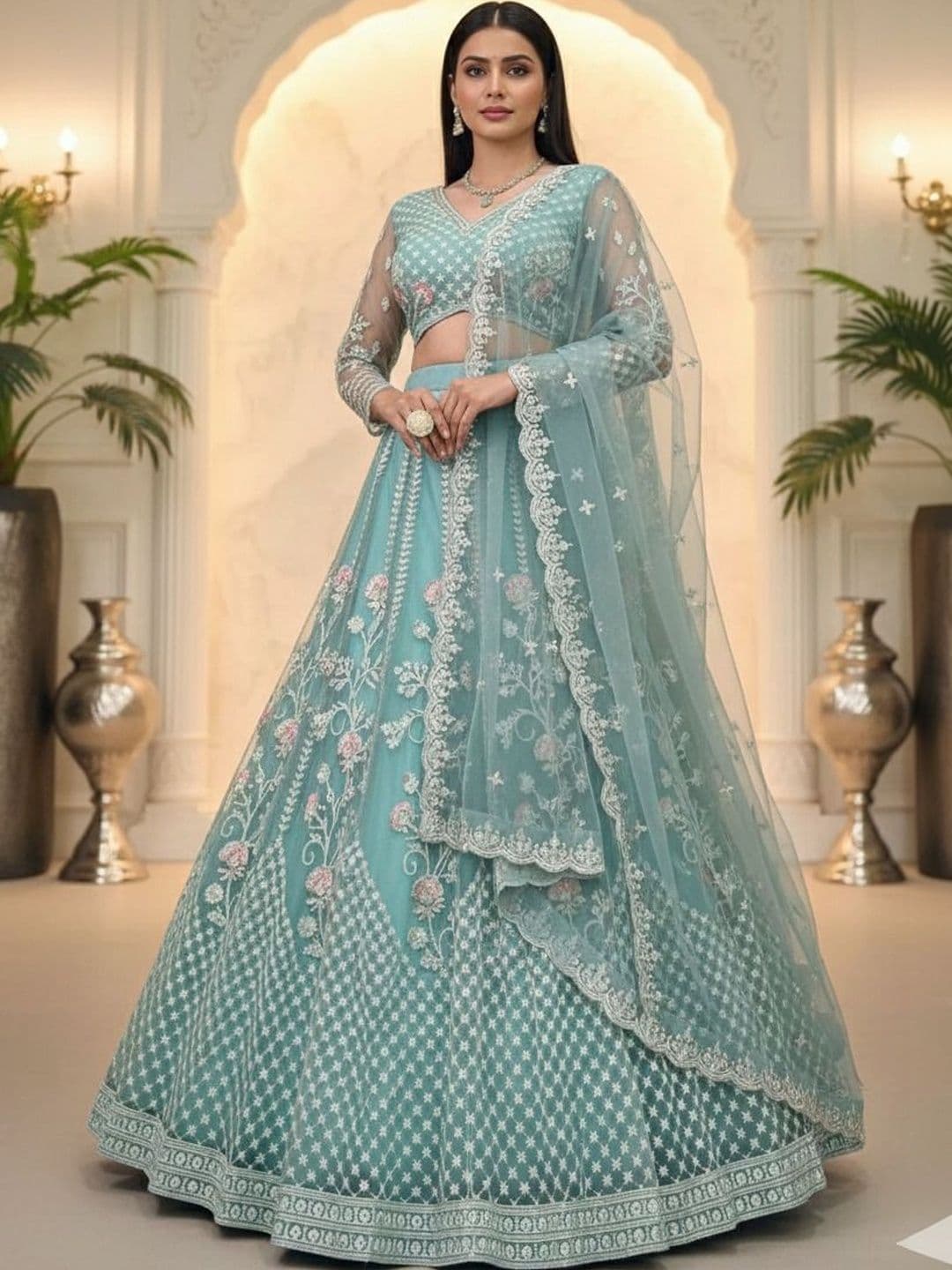 REELOVE FACTORY Embroidered Semi-Stitched Lehenga & Blouse With Dupatta - view 1