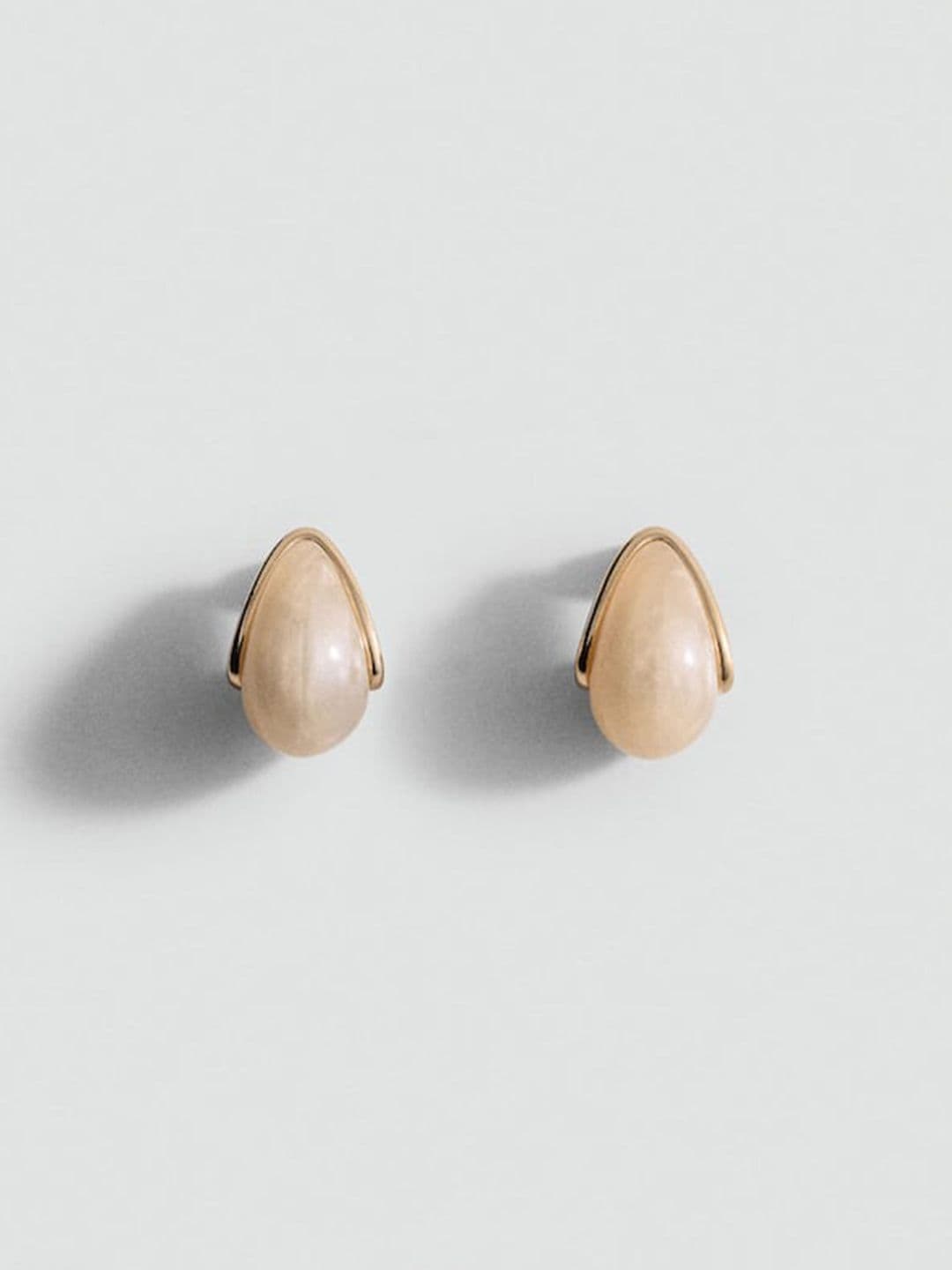 MANGO Artificial Beads Studded Teardrop Shaped Studs - view 1