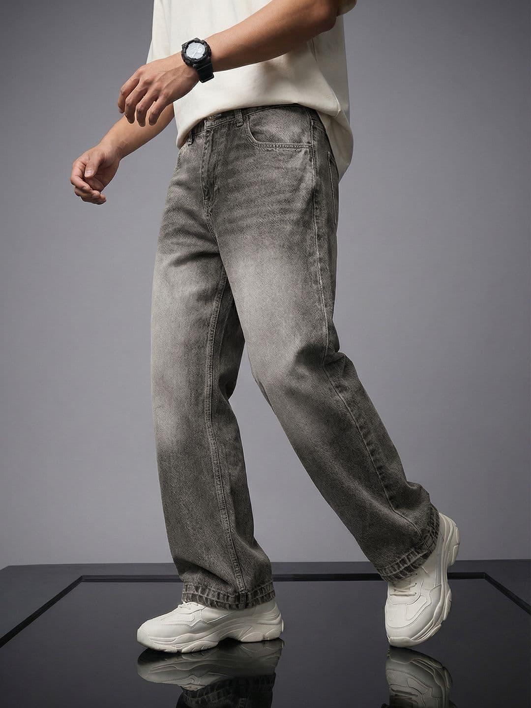 SOKO STREET Men Bootcut Heavy Fade Pure Cotton Jeans - view 1