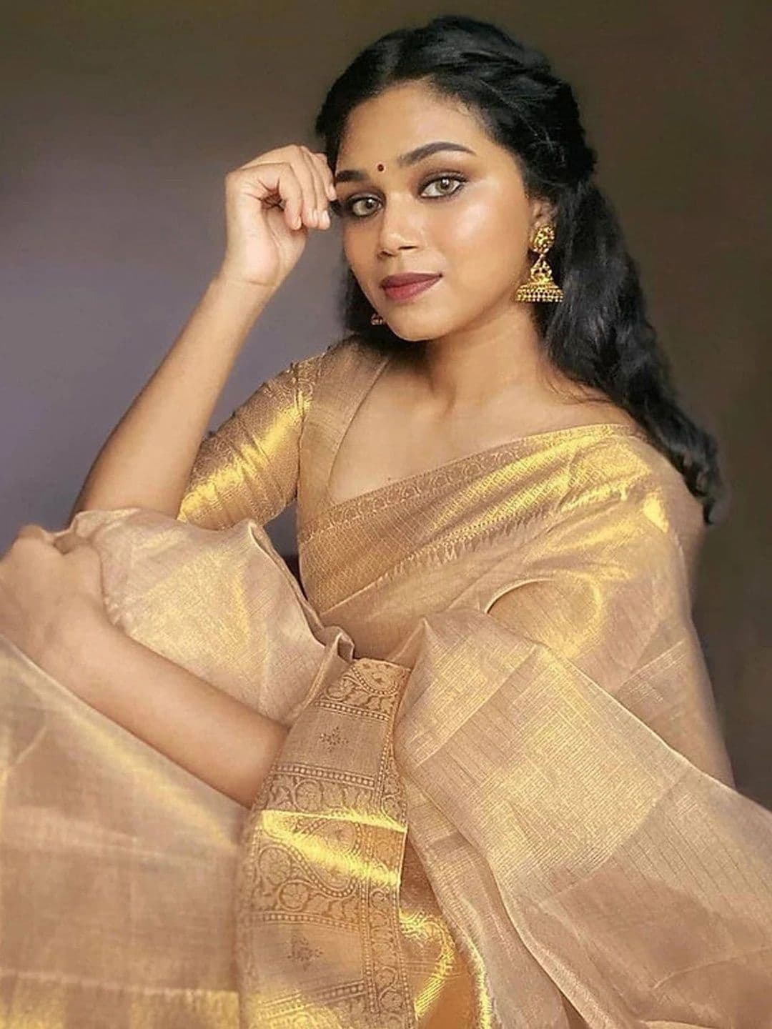 Silivas Woven Design Zari Tissue Saree - view 1