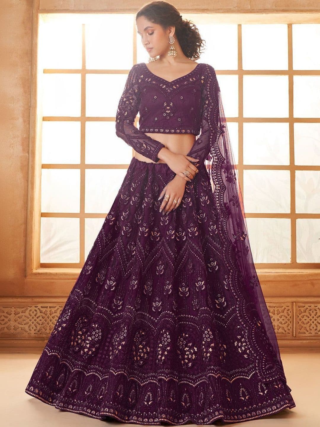REELOVE FACTORY Embellished Sequinned Semi-Stitched Lehenga & Blouse With Dupatta - view 1