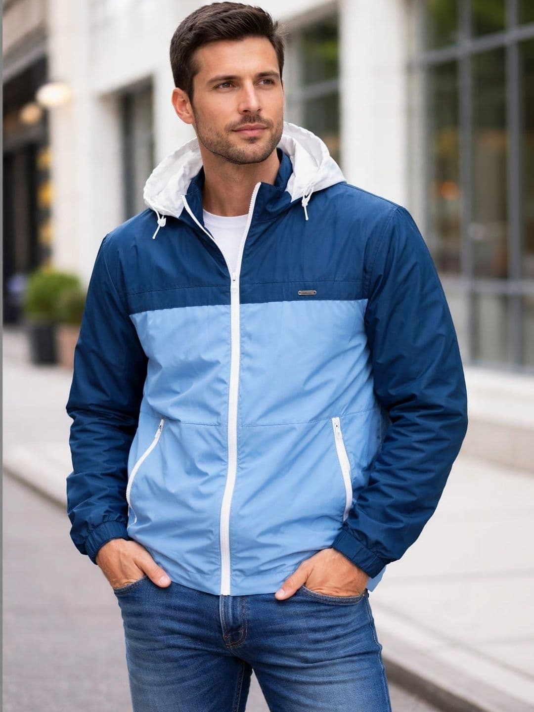 The Roadster Lifestyle Co Hooded Biker Jacket - view 1