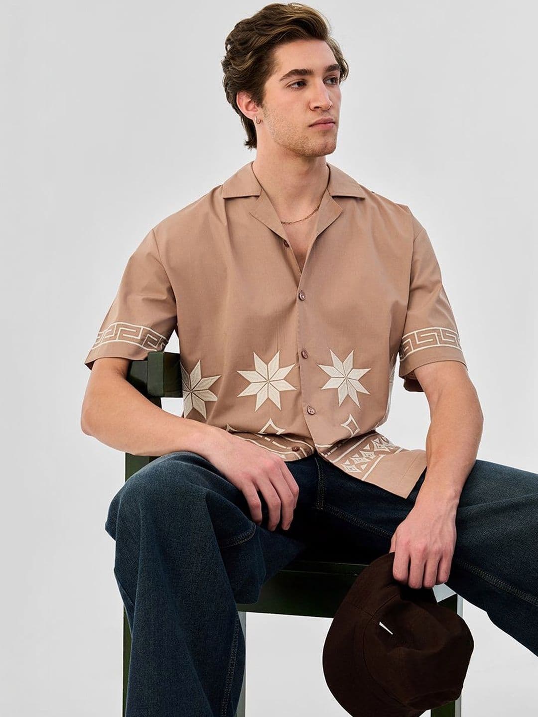 Snitch Light Brown Embroidery Shirt - view 1