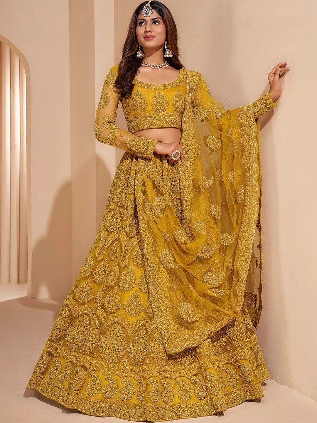 REELOVE FACTORY Embroidered Semi-Stitched Lehenga & Unstitched Blouse With Dupatta - view 1