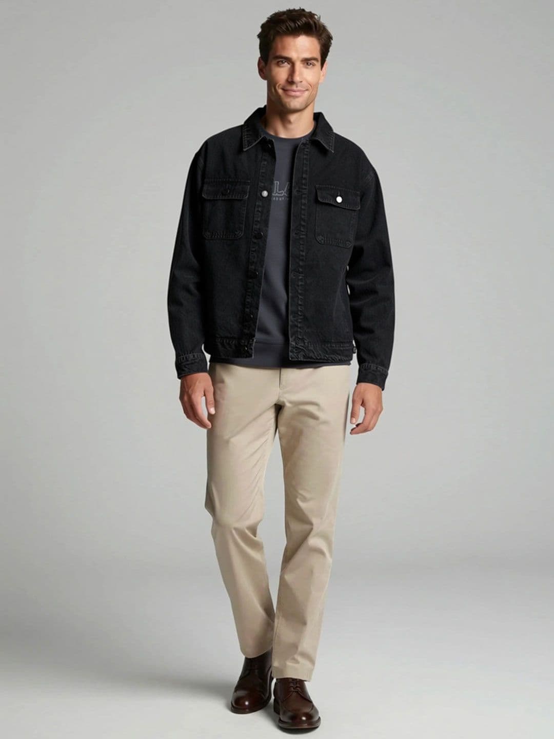 ANDREW HILL Men Lightweight Denim Jacket - view 1