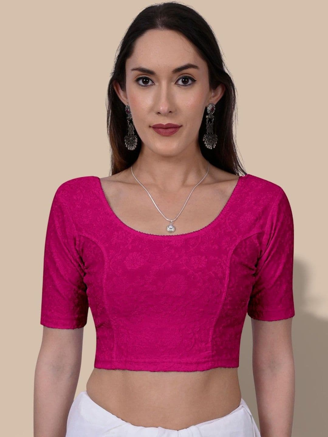 MISS WEARS Round Neck Saree Blouse - view 1