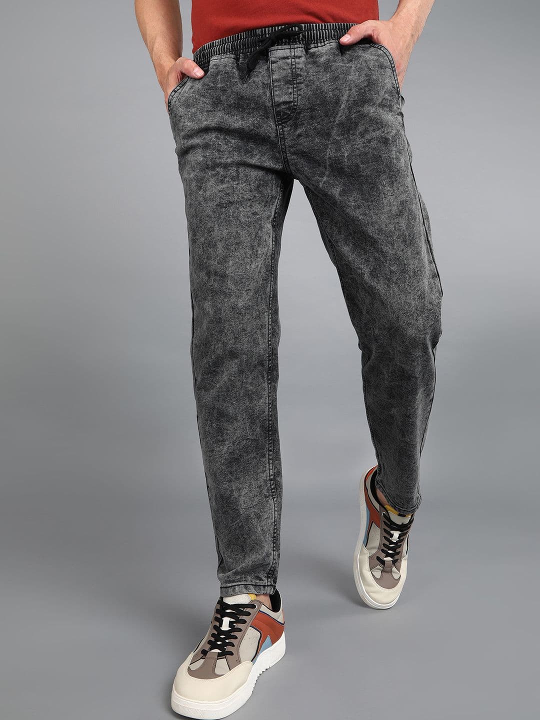 Urbano Fashion Men Washed Grey Heavy Fade Stretchable Regular Fit Jeans - view 1