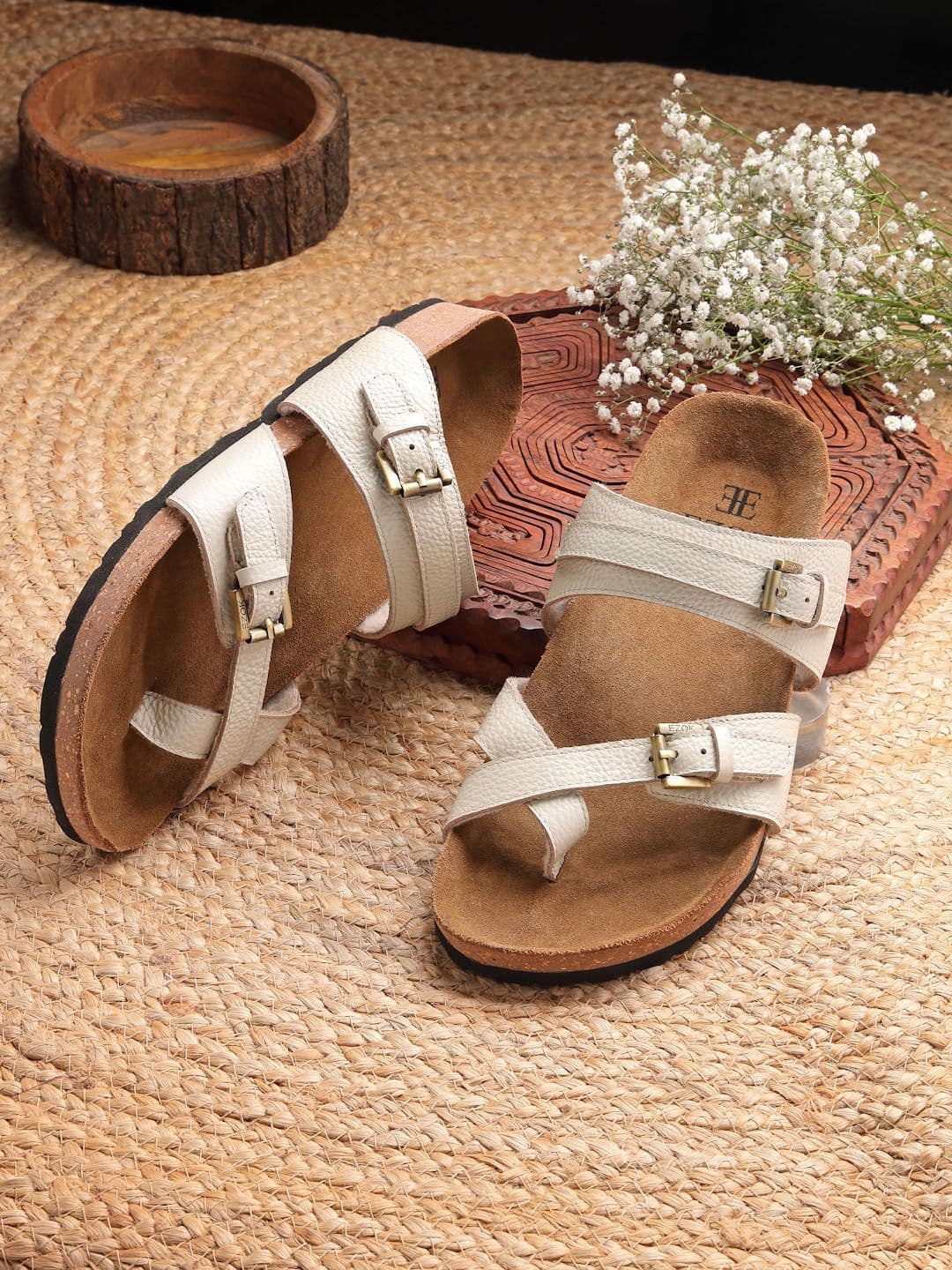 EZOK Men Buckle Detailed Leather Comfort Sandals - view 1