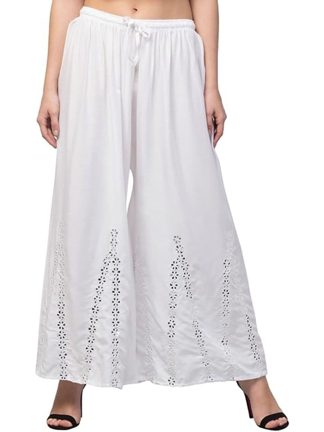 AFFLEON Women Embroidered Flared Ethnic Palazzos - view 1
