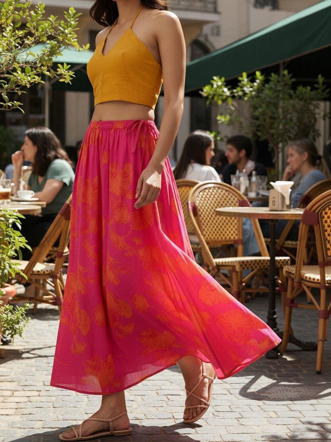 Hive91 Printed Maxi Flared Skirts - view 1