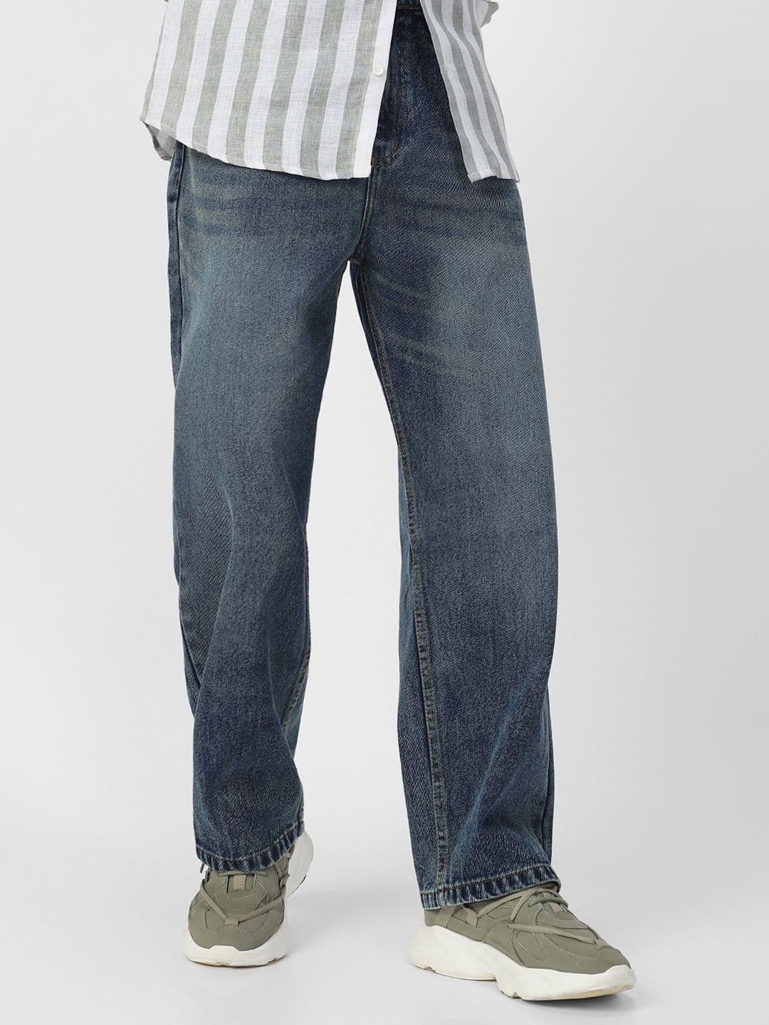 Urbano Fashion Men Loose Relaxed Fit Heavy Fade Jeans - view 1