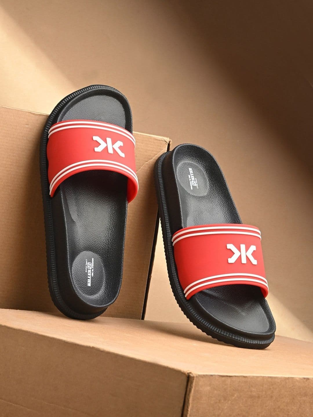 Killer Men Colourblocked Sliders - view 1