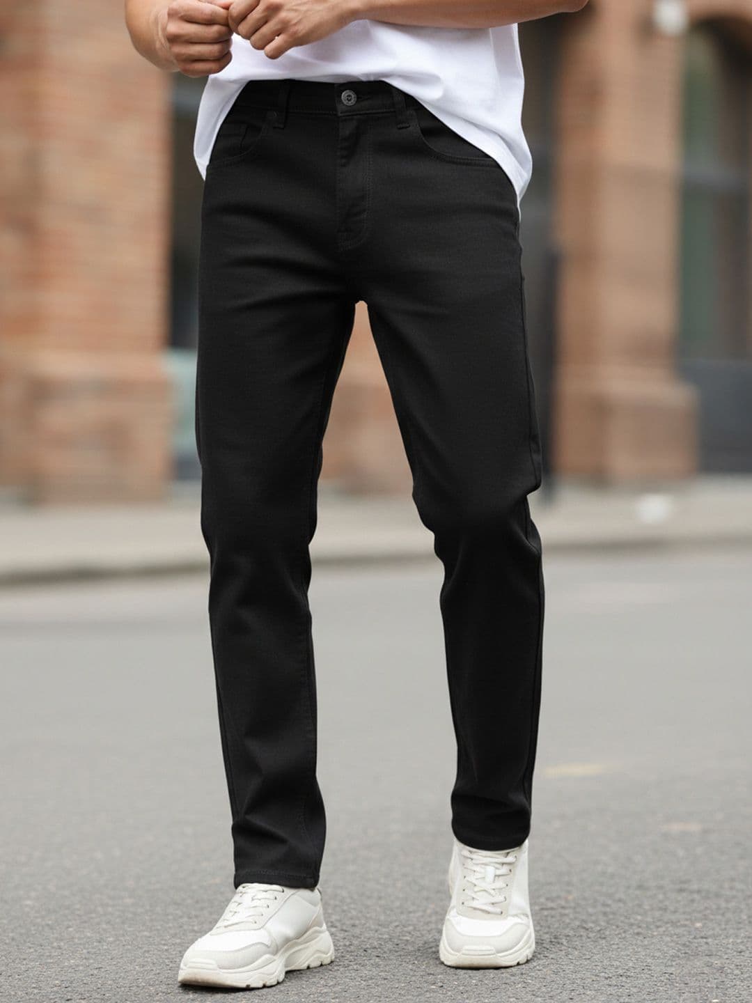 Urbano Fashion Men Black Slim Fit Stretchable Jeans - view 1