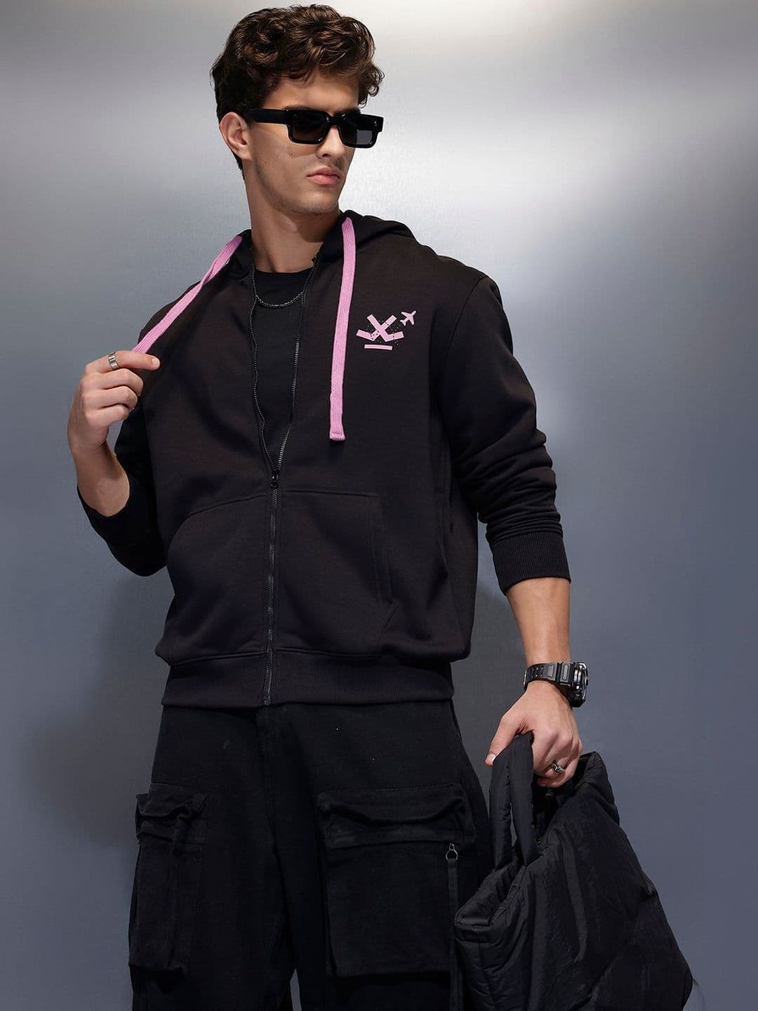 WROGN Men Printed Hooded Sweatshirt - view 1