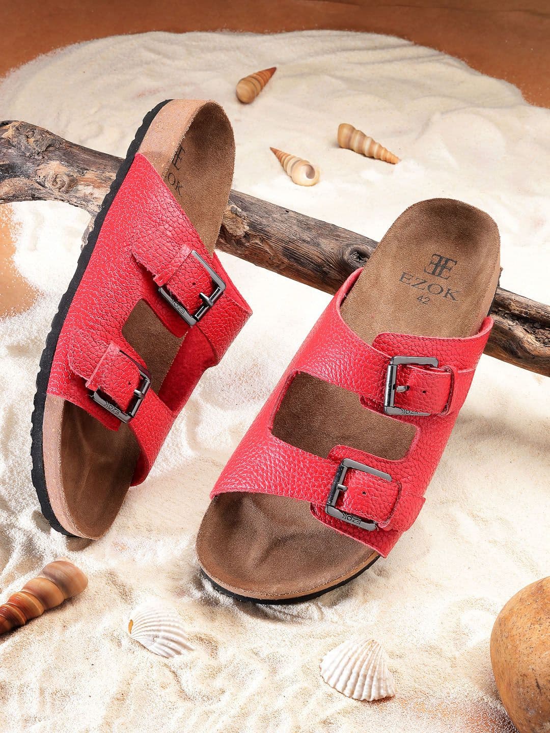 EZOK Men Buckle Detailed Leather Comfort Sandals - view 1