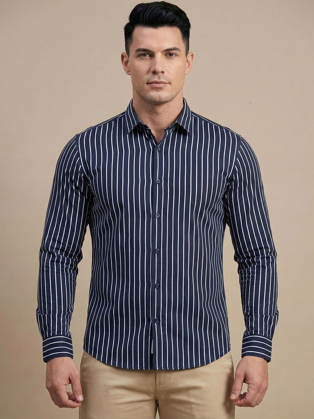 Indian Needle Men Classic Striped Casual Shirt - view 1