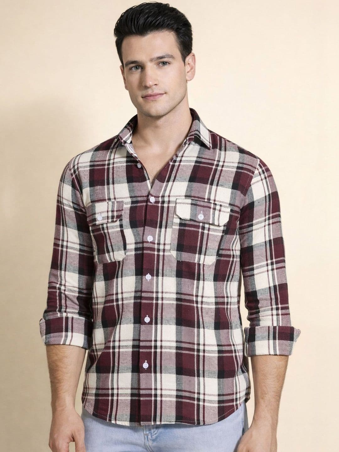 Indian Needle Men Classic Checked Casual Shirt - view 1