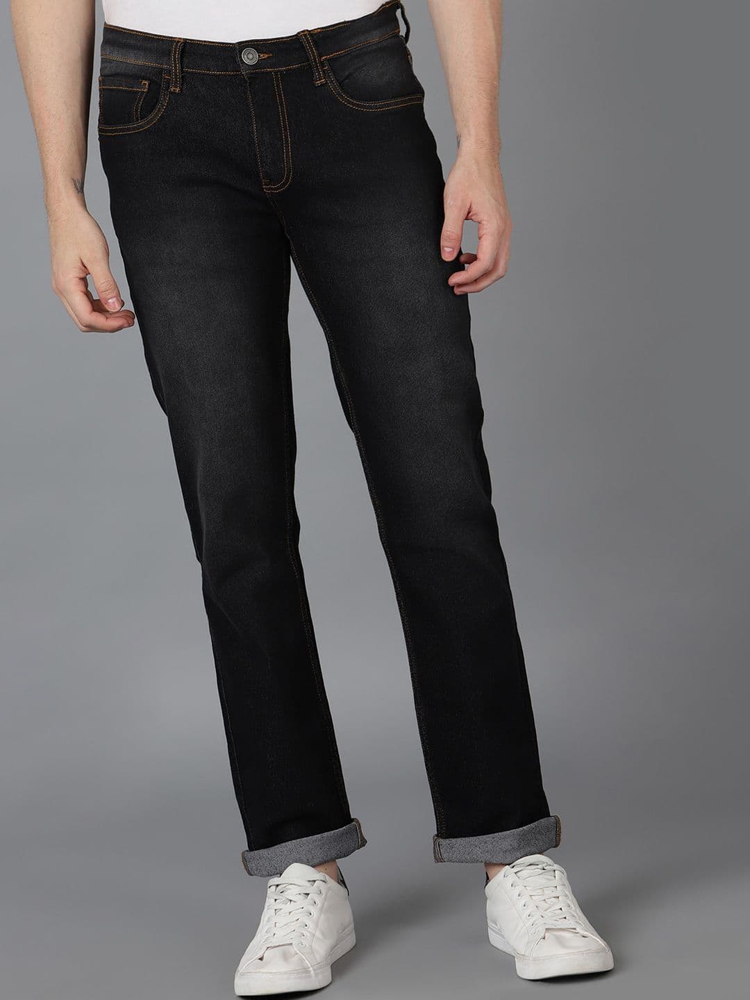 Urbano Fashion Men Washed Grey Light Fade Stretchable Cotton Regular Fit Jeans - view 1