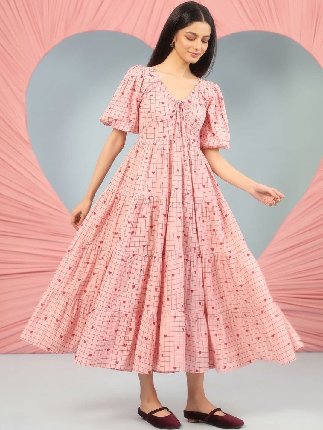 anayna Printed Cotton Fit & Flared Maxi Ethnic Dresses - view 1