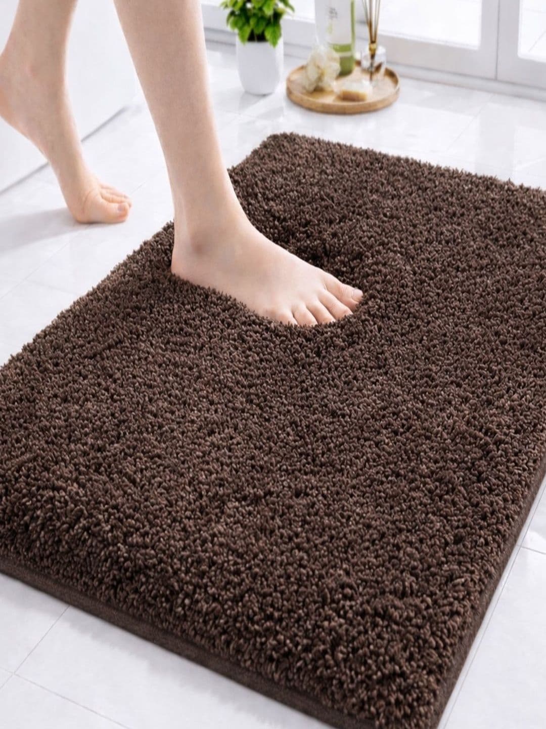 Sittella Brown 1800 GSM Super Soft Extra Thick Quick Dry & Anti-Skid Bath Rug - view 1
