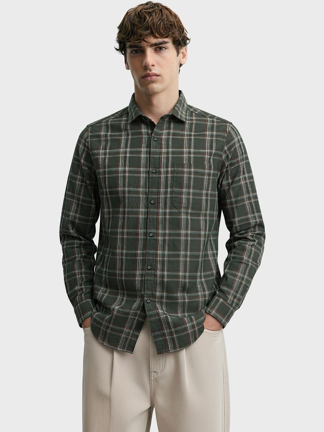 The Indian Garage Co Men Slim Fit Checked Casual Shirt - view 1