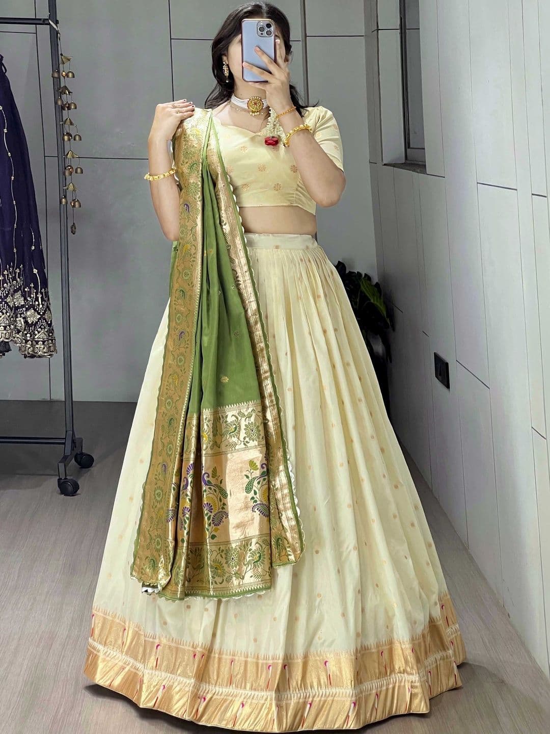 GROOTINN Embellished Semi-Stitched Lehenga & Blouse With Dupatta - view 1
