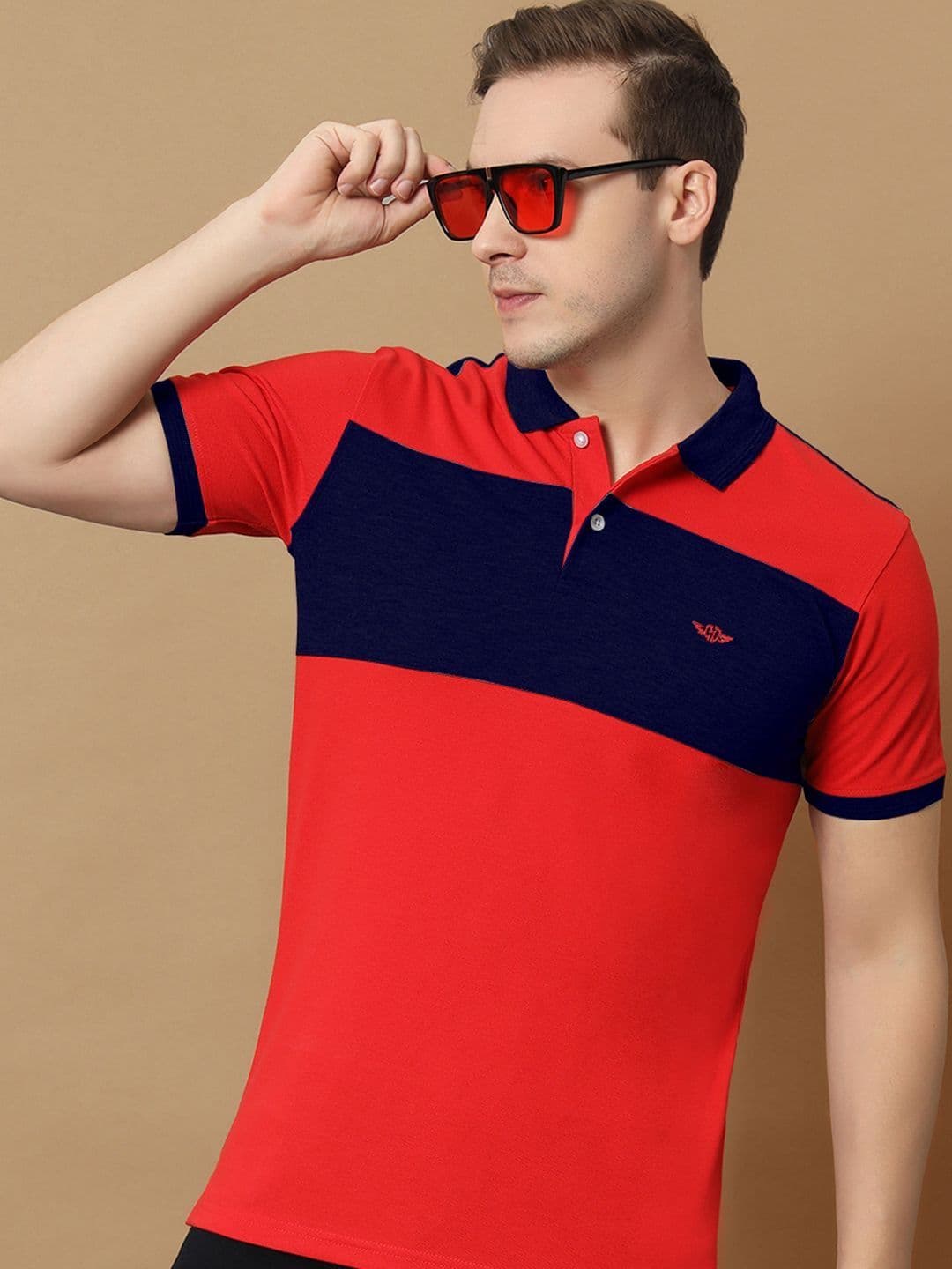 OPERATIVE Men Colourblocked Polo Collar T-shirt - view 1