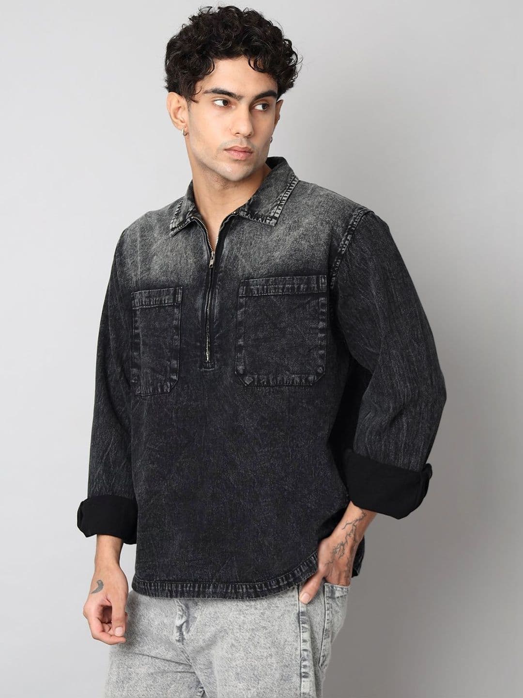 D Finish Men Smart Faded Faded Casual Shirt - view 1