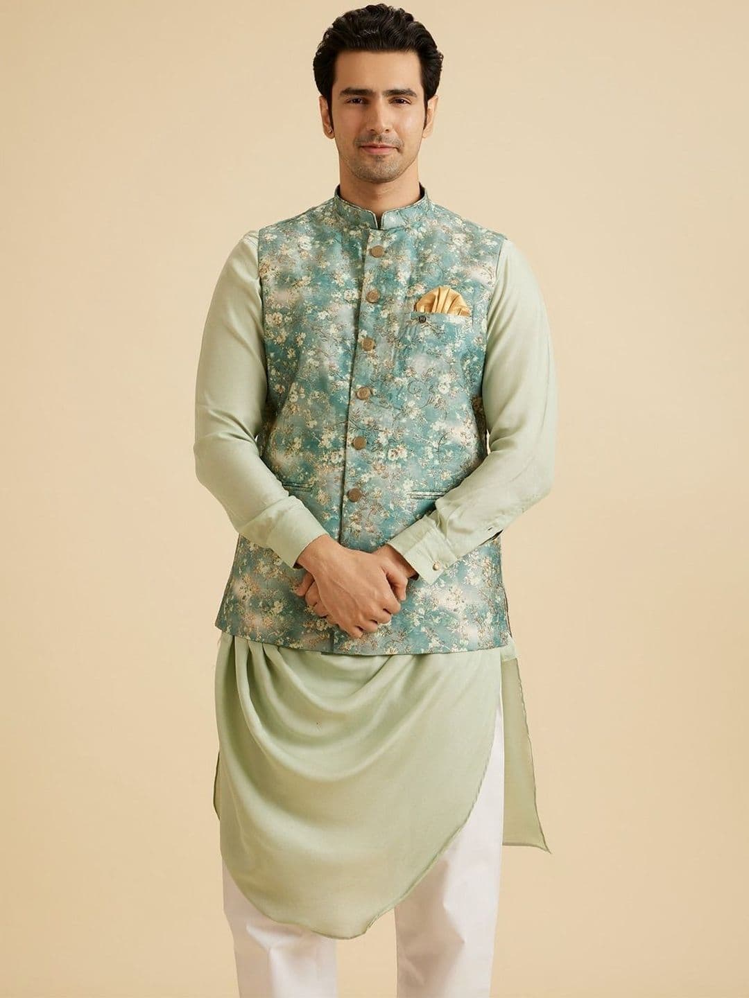 Manyavar Printed Nehru Jackets - view 1