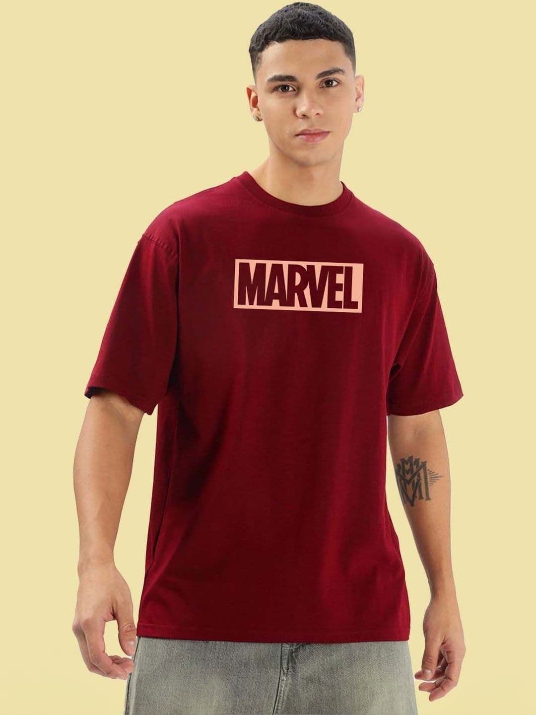 RuledBySun Men Brand Logo Printed Pure Cotton Blend Anti Odour T-shirt - view 1