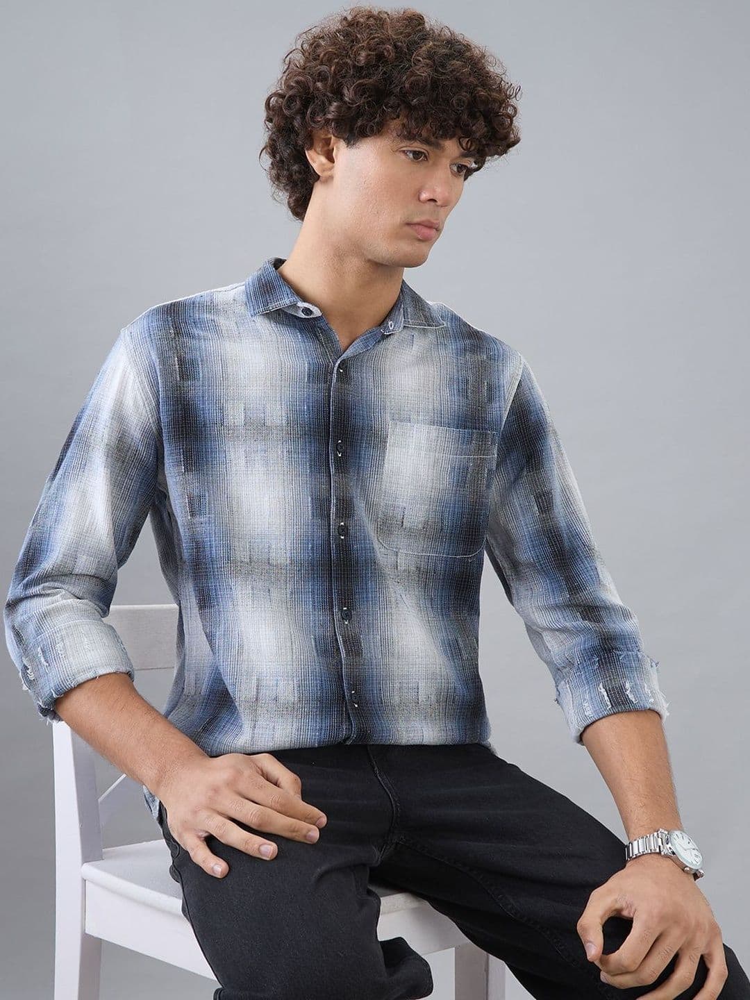THE SHIRT CODE Men Slim Fit Checked Casual Shirt - view 1