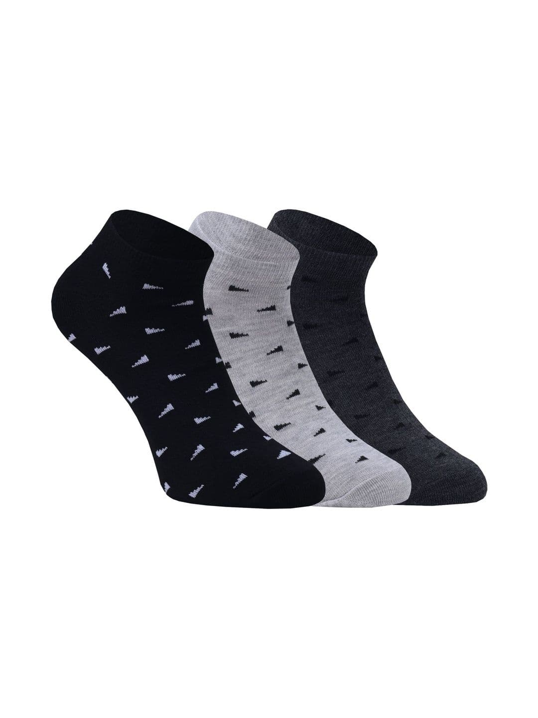 BERYX Unisex Pack of 3 Cotton Patterned Ankle Length Socks - view 1