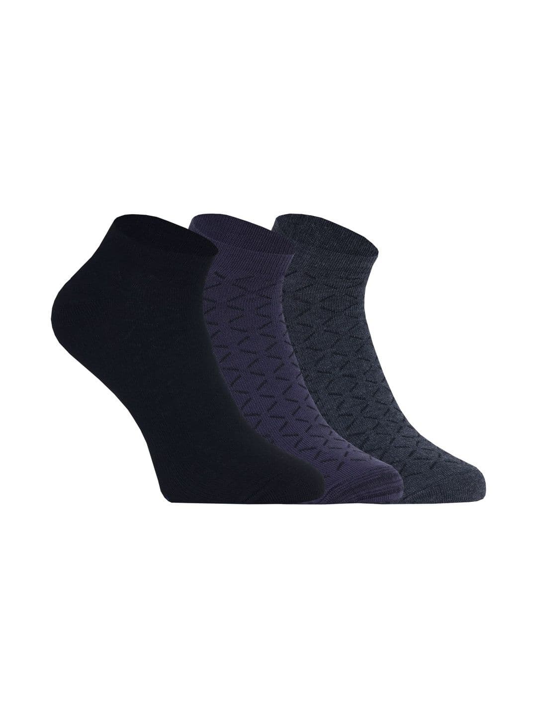 BERYX Unisex Pack of 3 Cotton Patterned Ankle Length Socks - view 1