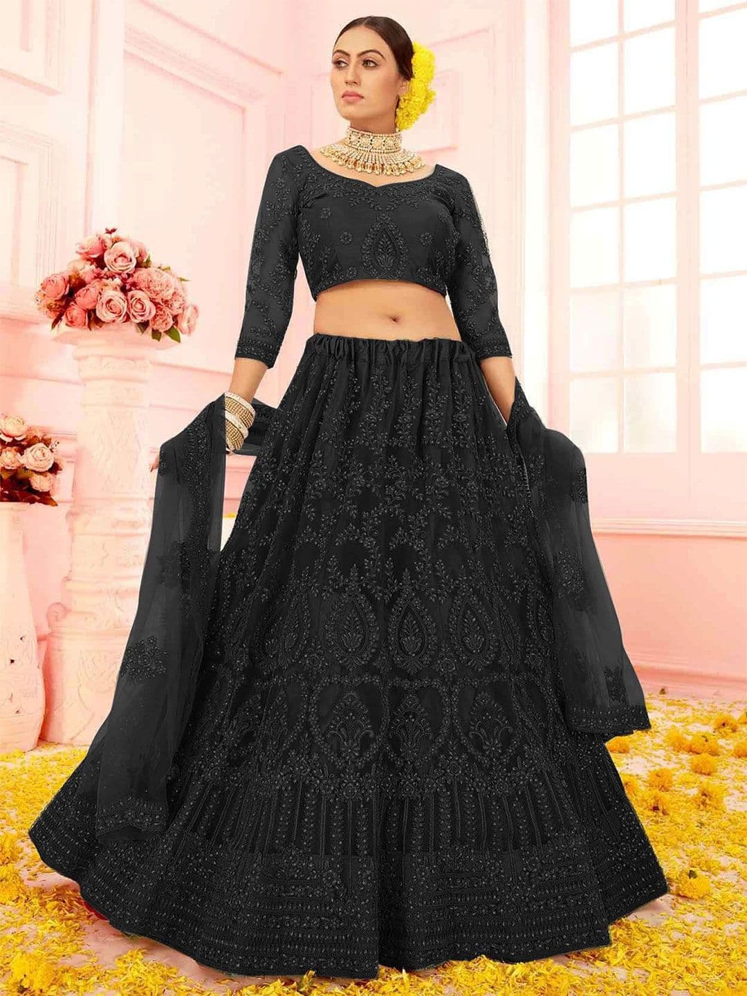 REELOVE FACTORY Semi-Stitched Lehenga & Unstitched Blouse With Dupatta - view 1