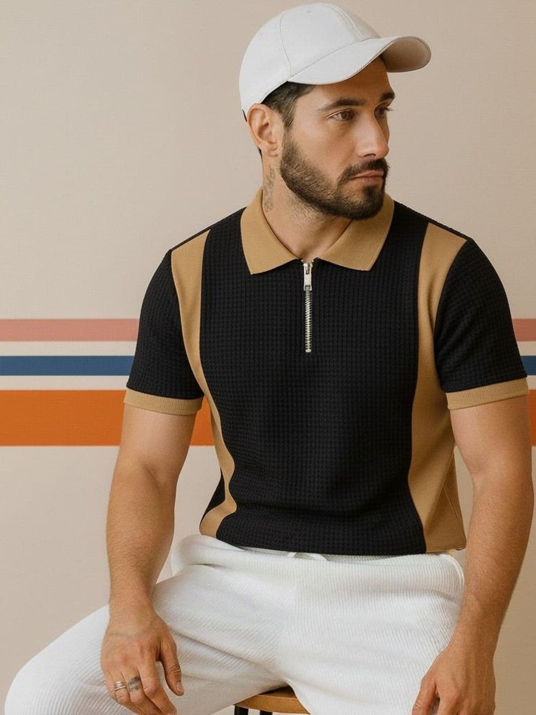 Mobox Men Colourblocked Polo Collar T-shirt - view 1