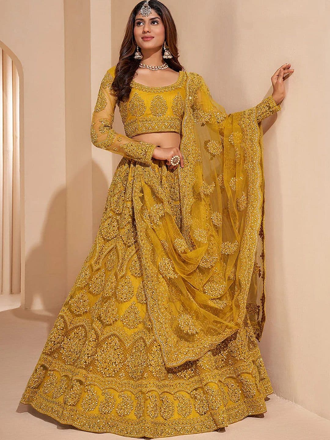 REELOVE FACTORY Embroidered Semi-Stitched Lehenga & Unstitched Blouse With Dupatta - view 1