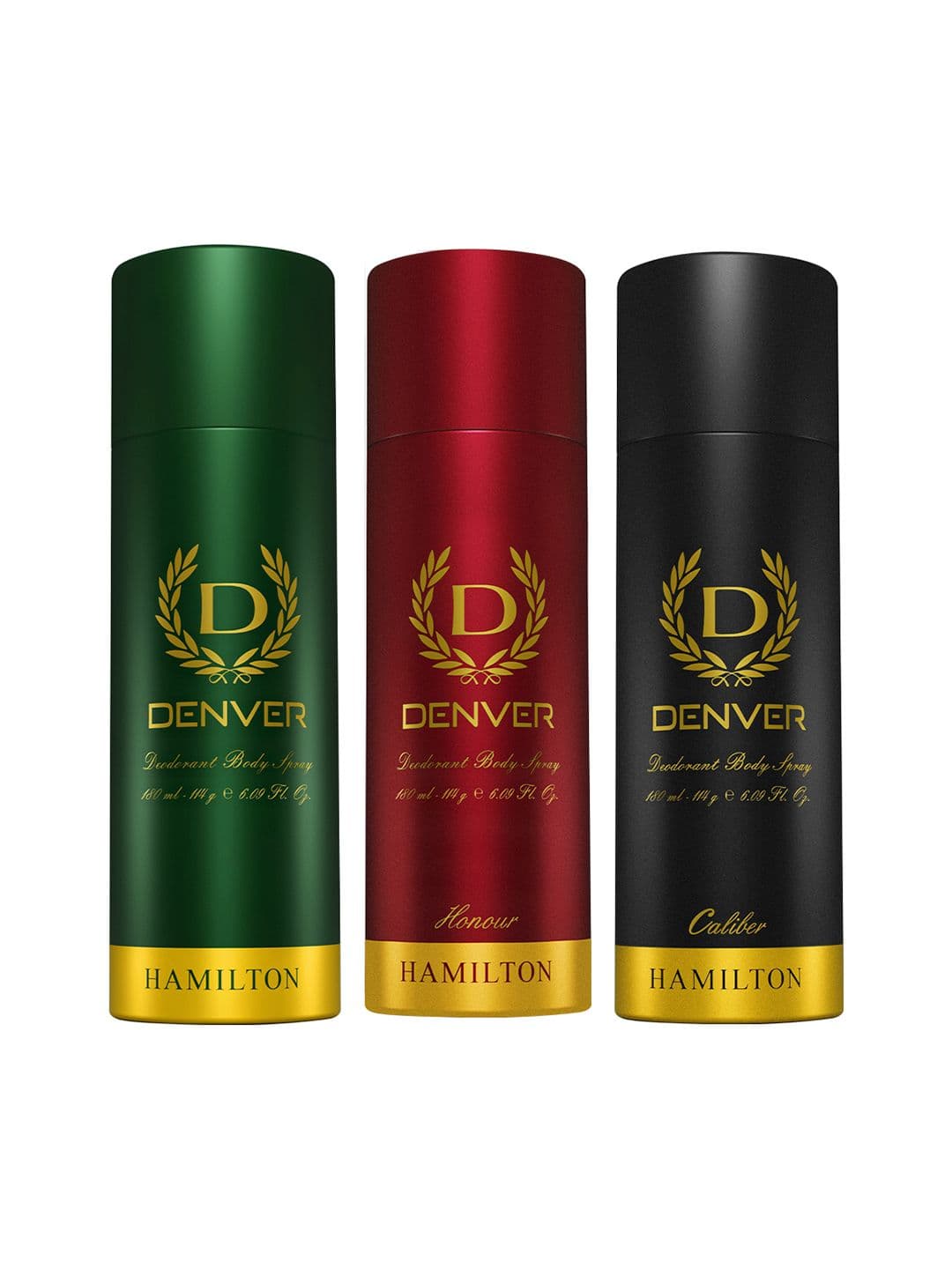 Denver Men Set Of 3 Deodorants- Hamilton Caliber + Hamilton + Hamilton Honour- 180ml Each - view 1