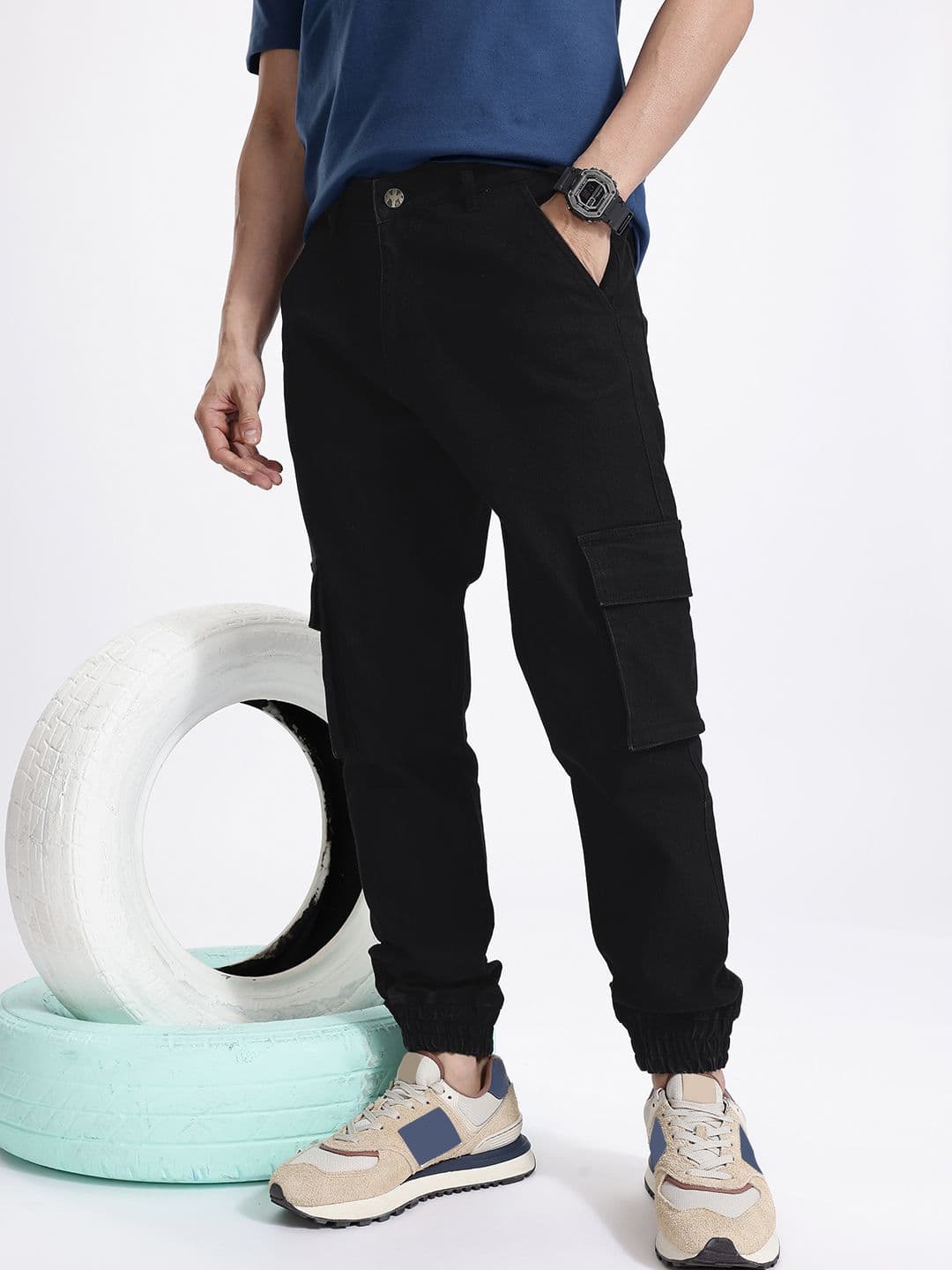 Kook N Keech Men Cargo Style Stretchable Jeans - view 1