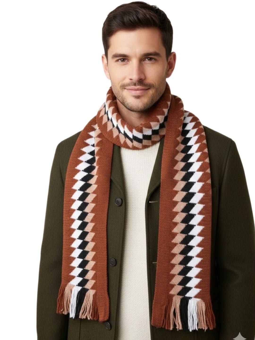 YAQR Men Checked Merino Wool Mufflers - view 1