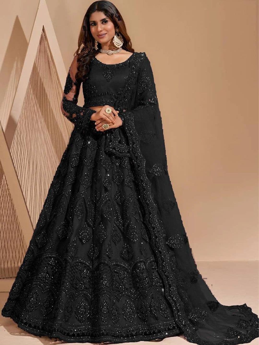 REELOVE FACTORY Embellished Sequinned Semi-Stitched Lehenga & Unstitched Blouse With Dupatta - view 1