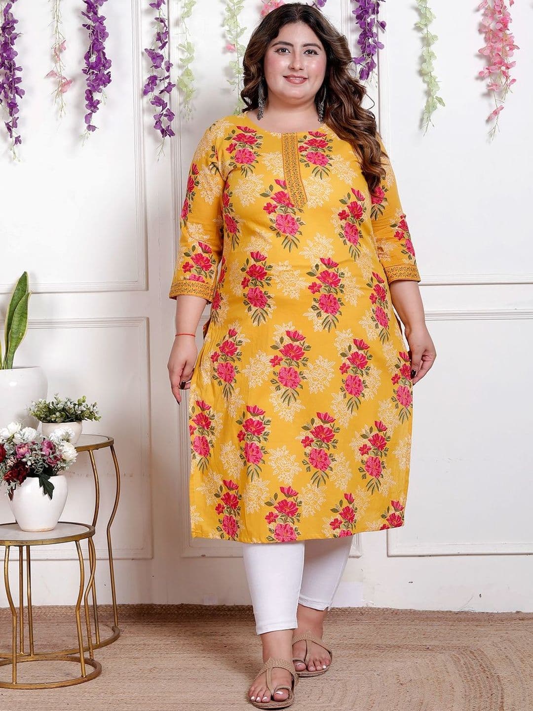 AKRITIK Women Floral Printed Block Print Kurta - view 1